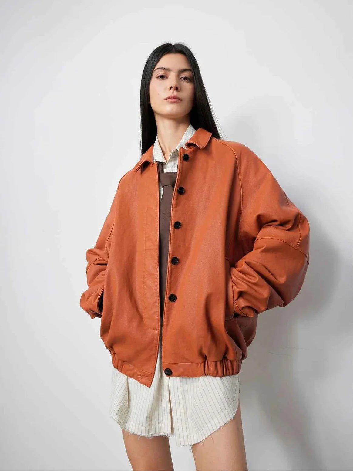 Heavy Wash Waxed Sheepskin Jacket Genuine Leather Outerwear "Sydney Reincarnation"