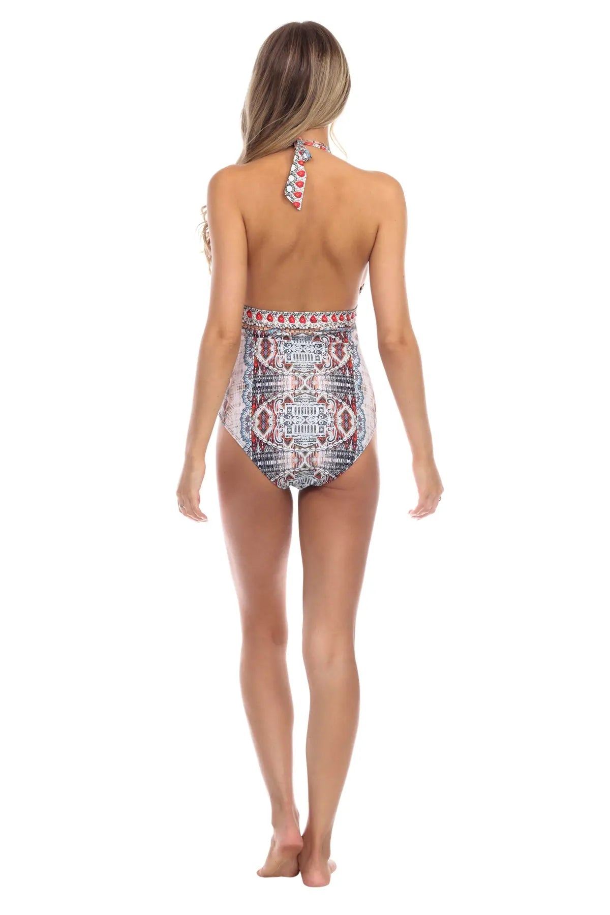 Boho Blissful Bohemian Plunge One-Piece Swimsuit-2