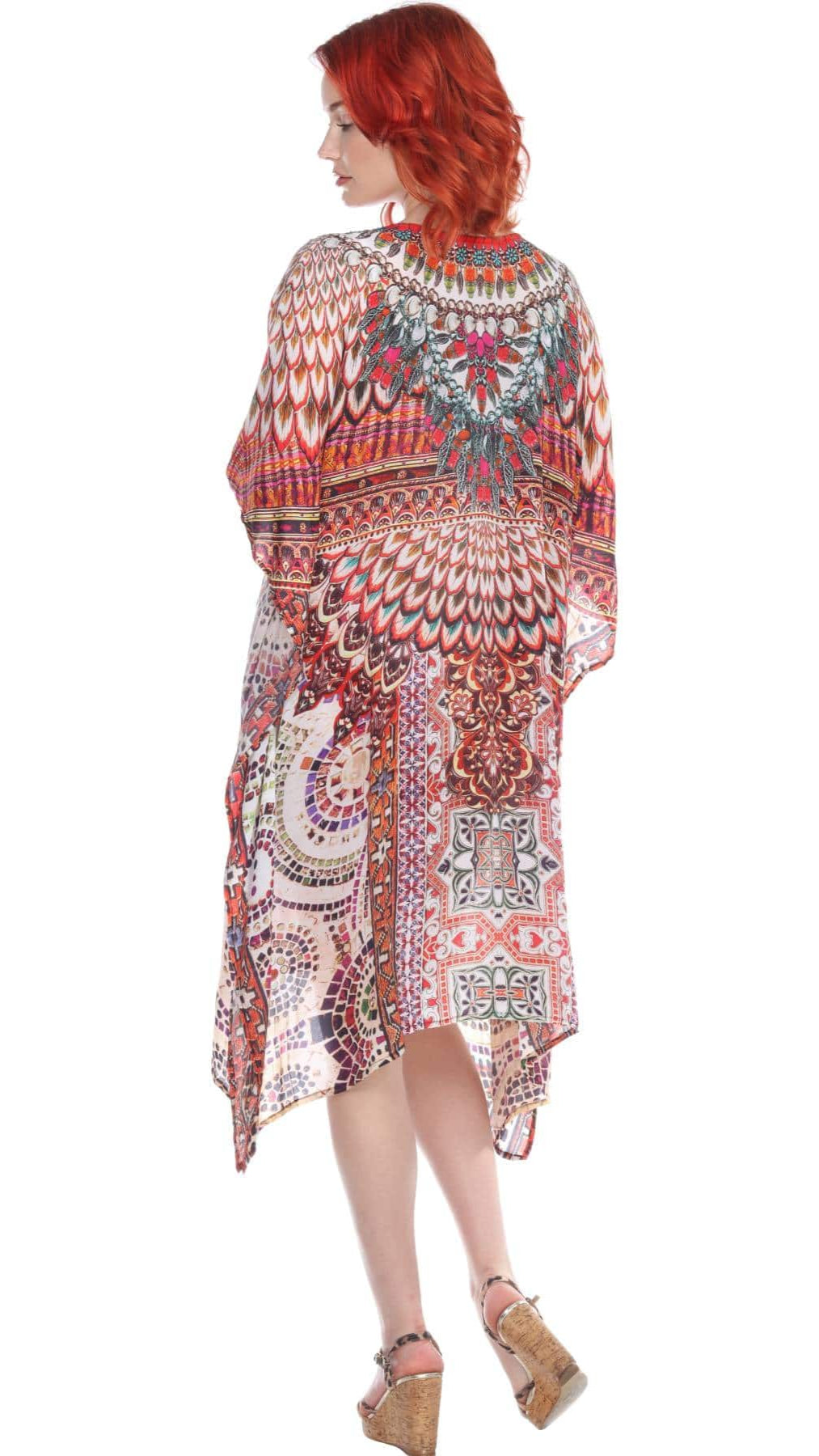Designer Women's Beach Kaftan Dress in Viscose Silk-2