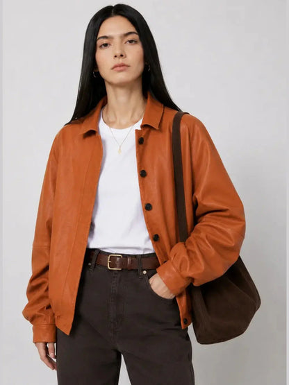 Heavy Wash Waxed Sheepskin Jacket Genuine Leather Outerwear "Sydney Reincarnation"