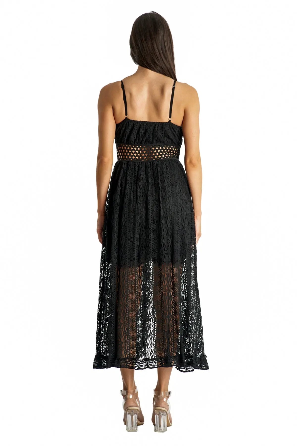 Lace Romper Dress with Shorts-1