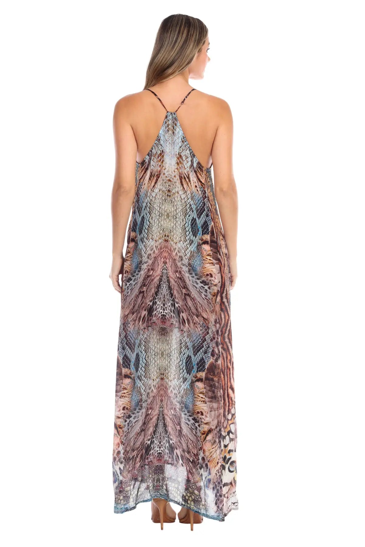 Animal Paradise Elegant Maxi Pocket Dress in Viscose Silk-2