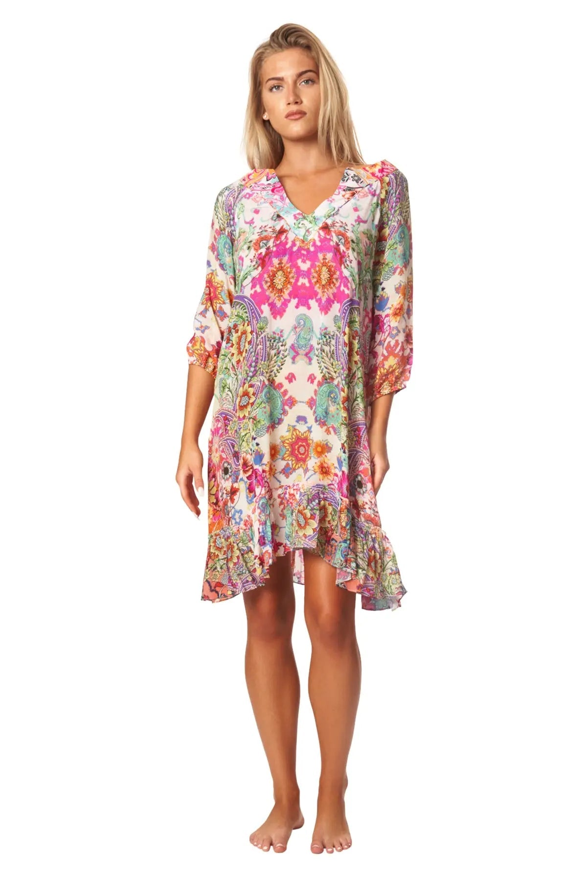 Bohemian Vintage Printed Ethnic Style Summer Dress-0