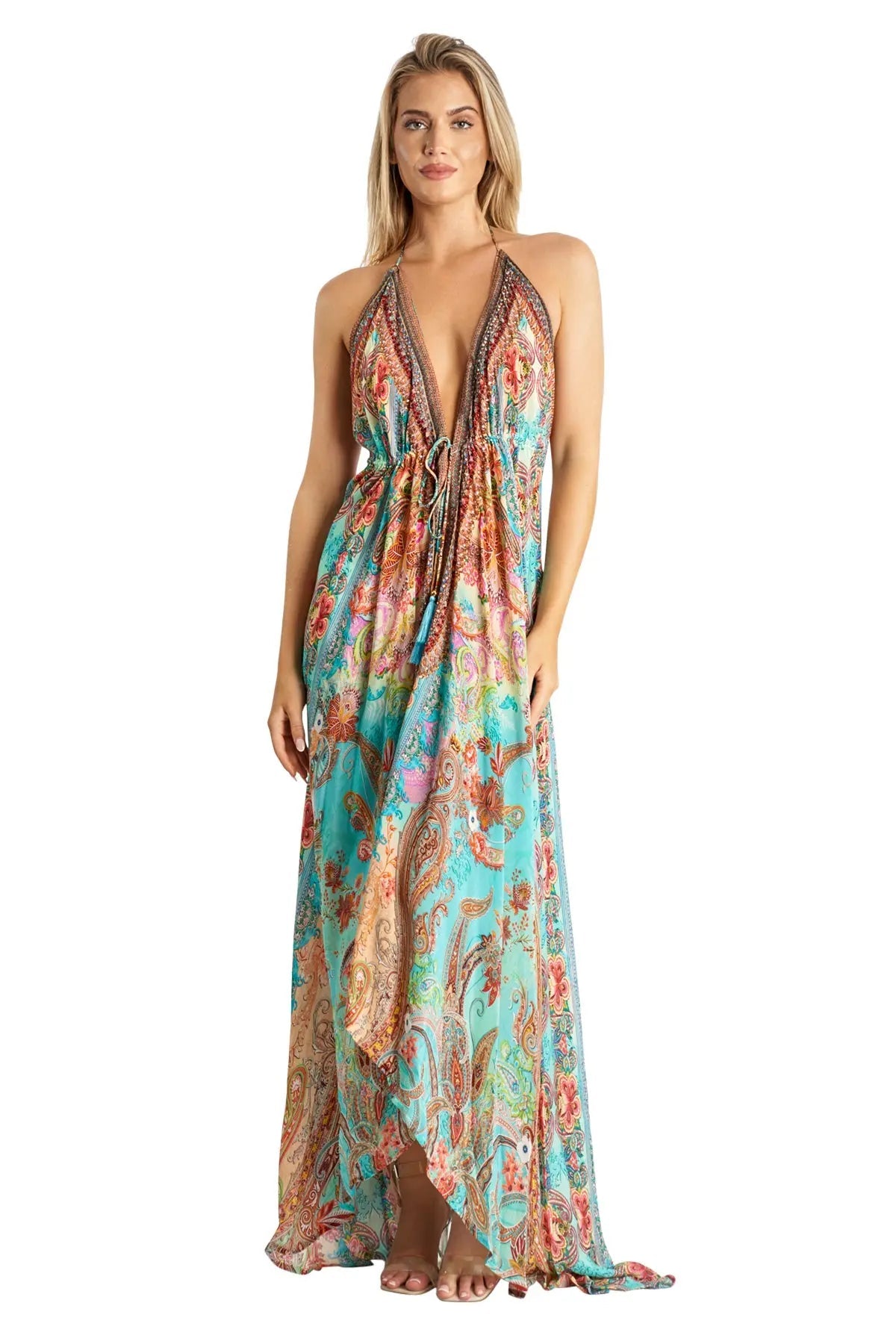 Halter Maxi Resort Dresses for Women-0