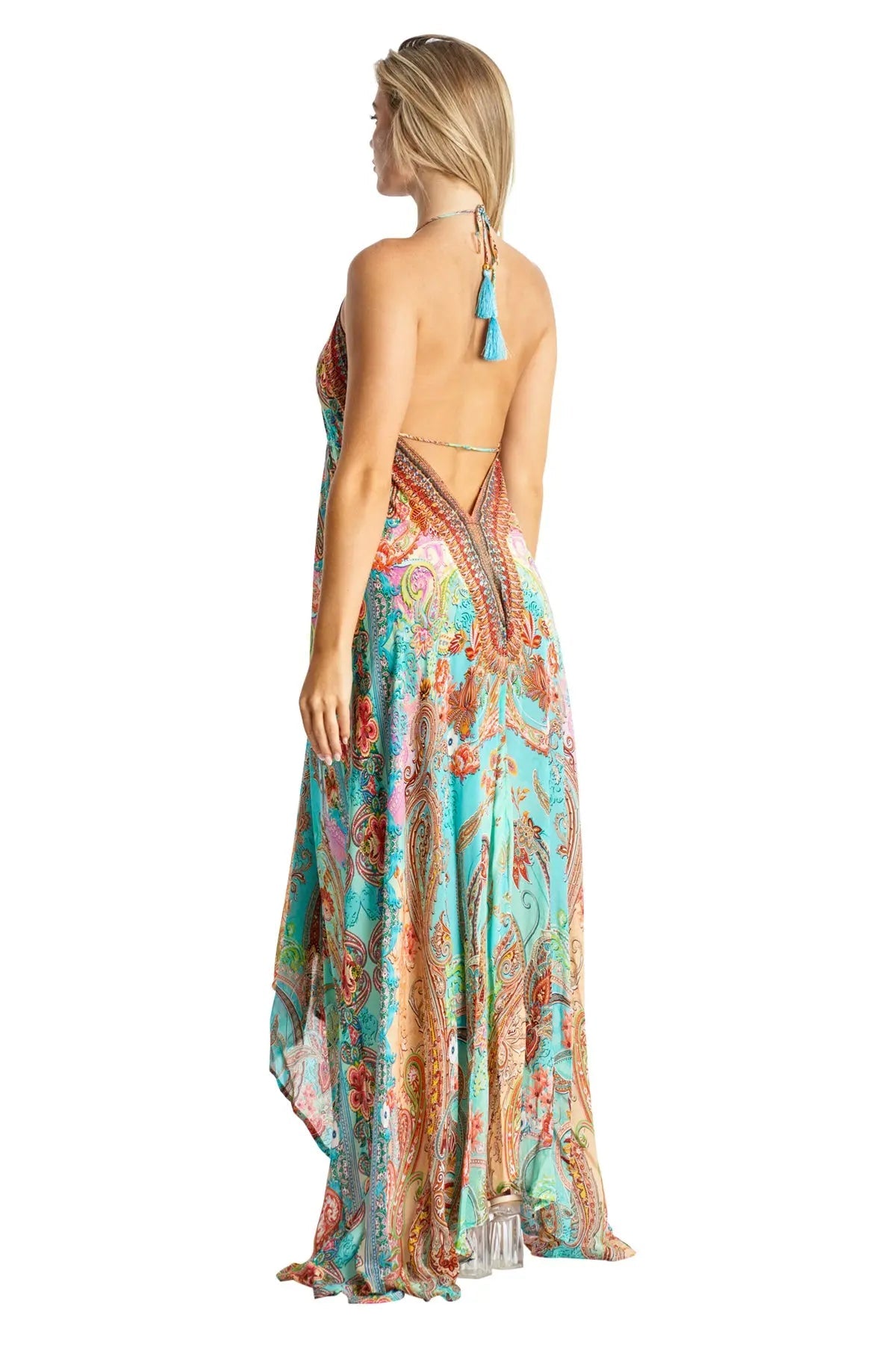 Halter Maxi Resort Dresses for Women-1