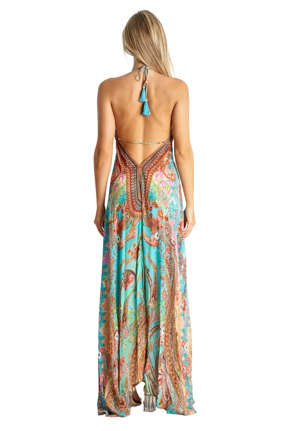Halter Maxi Resort Dresses for Women-2