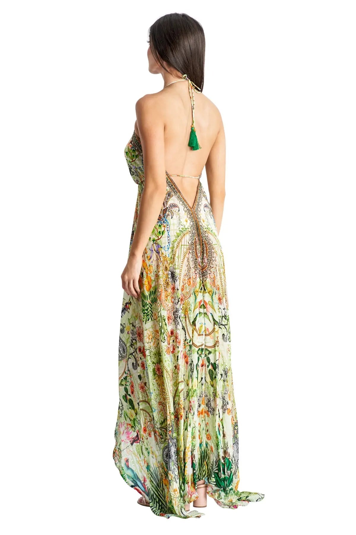 Halter High Low Maxi Resort Dress-1