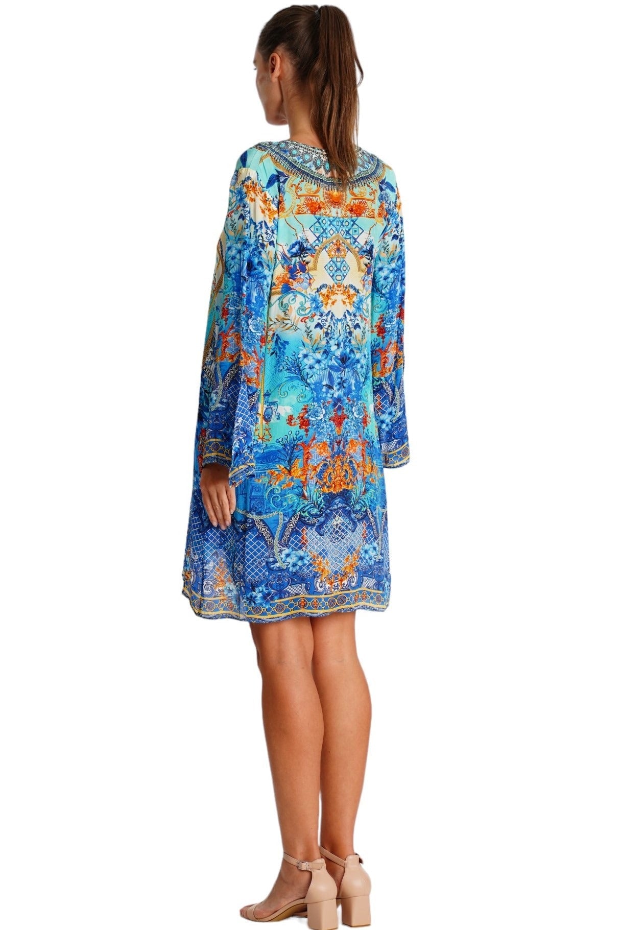 Boho Resort V-Neck Mini Dress | Wholesale Pack of 4-1