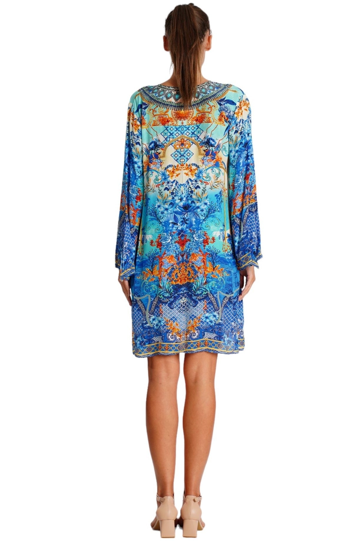 Boho Resort V-Neck Mini Dress | Wholesale Pack of 4-2