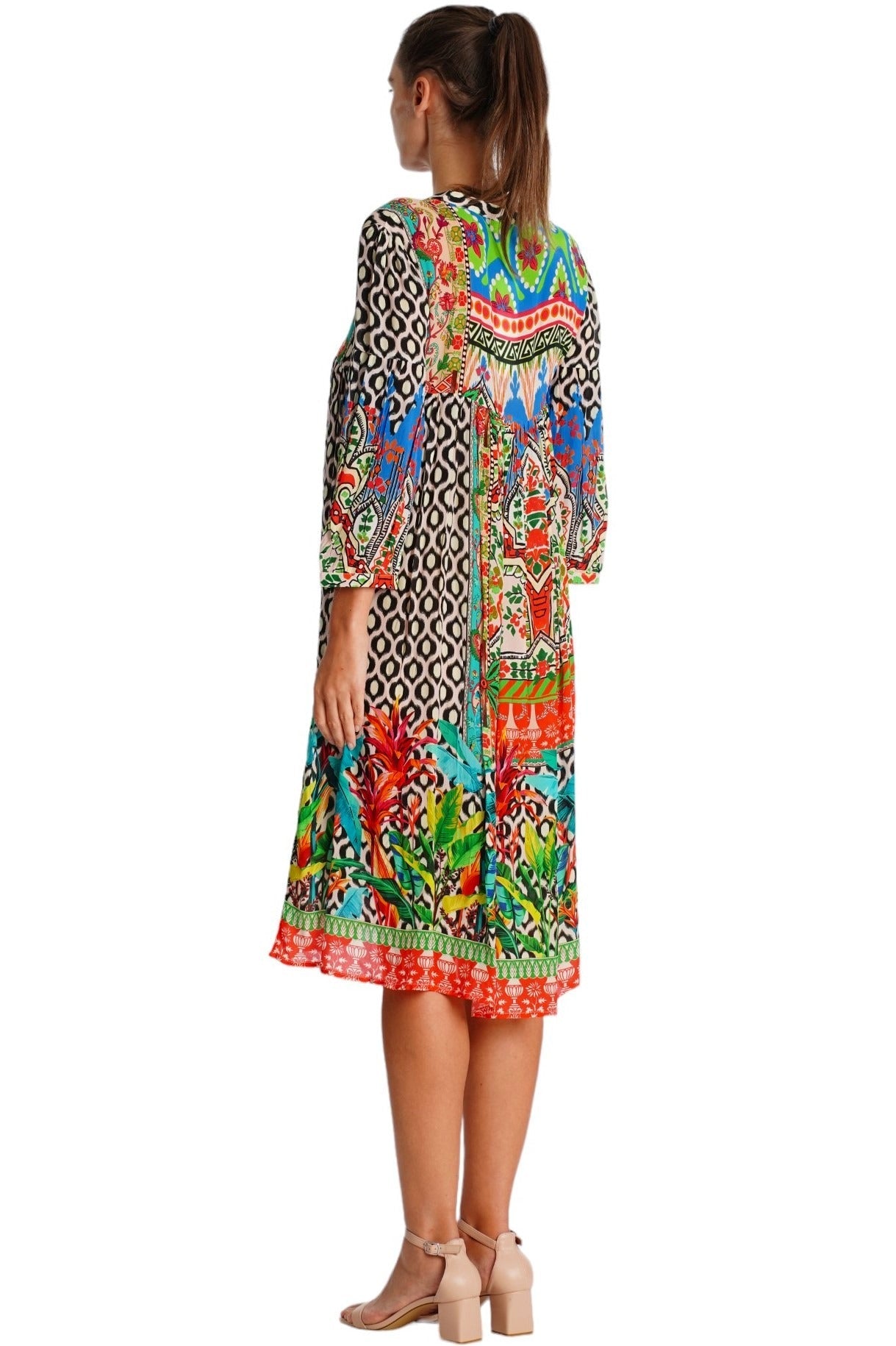 Multicolor Boho Tribal Print Midi Dress | Wholesale Pack of 4-1