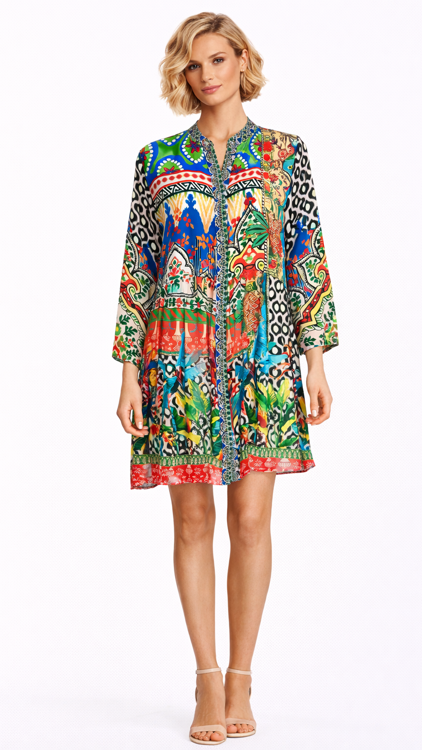 Front Button Mini Dresses for Coastal Stores-0