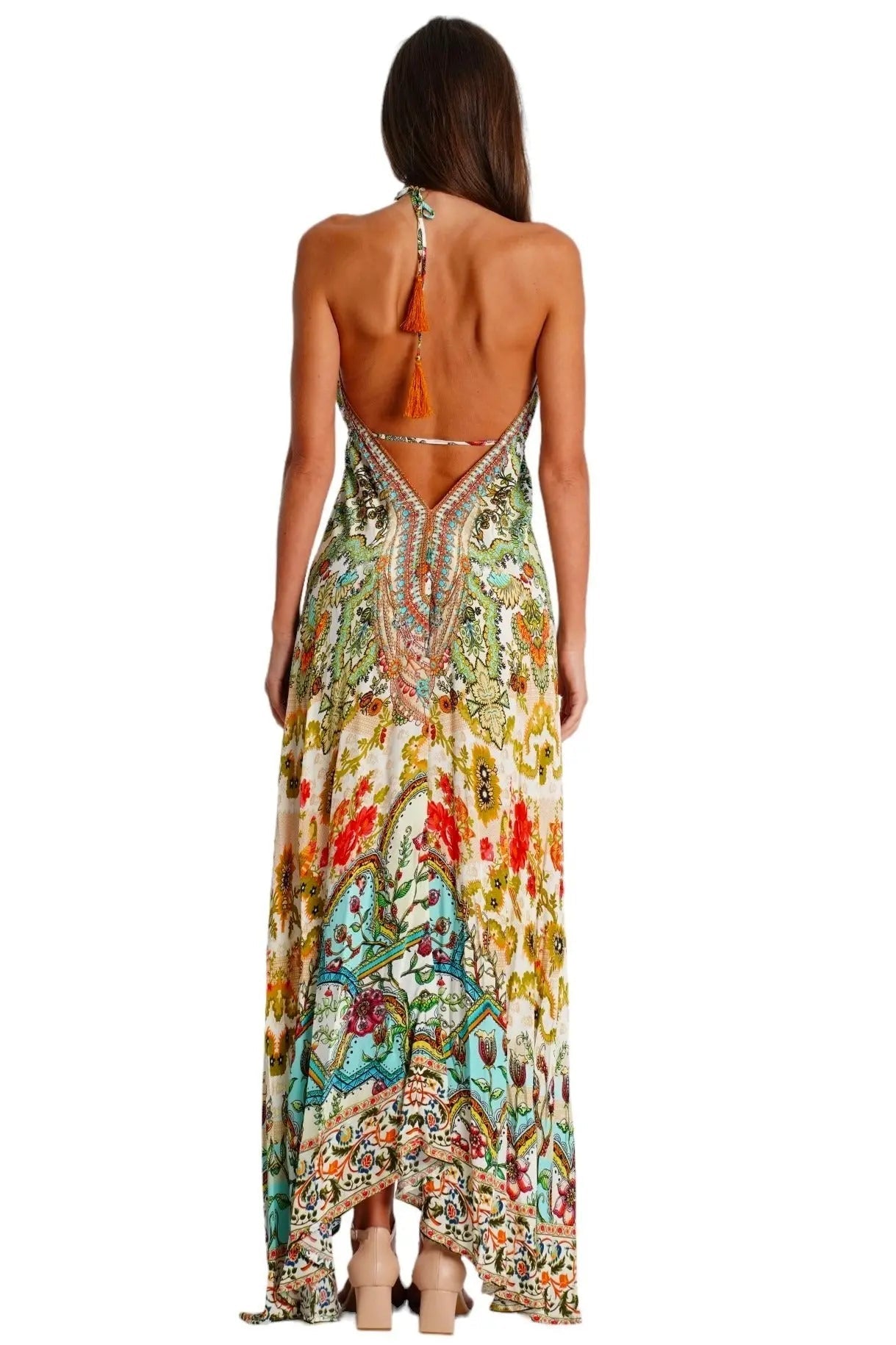 Cross Halter Maxi Dress-2