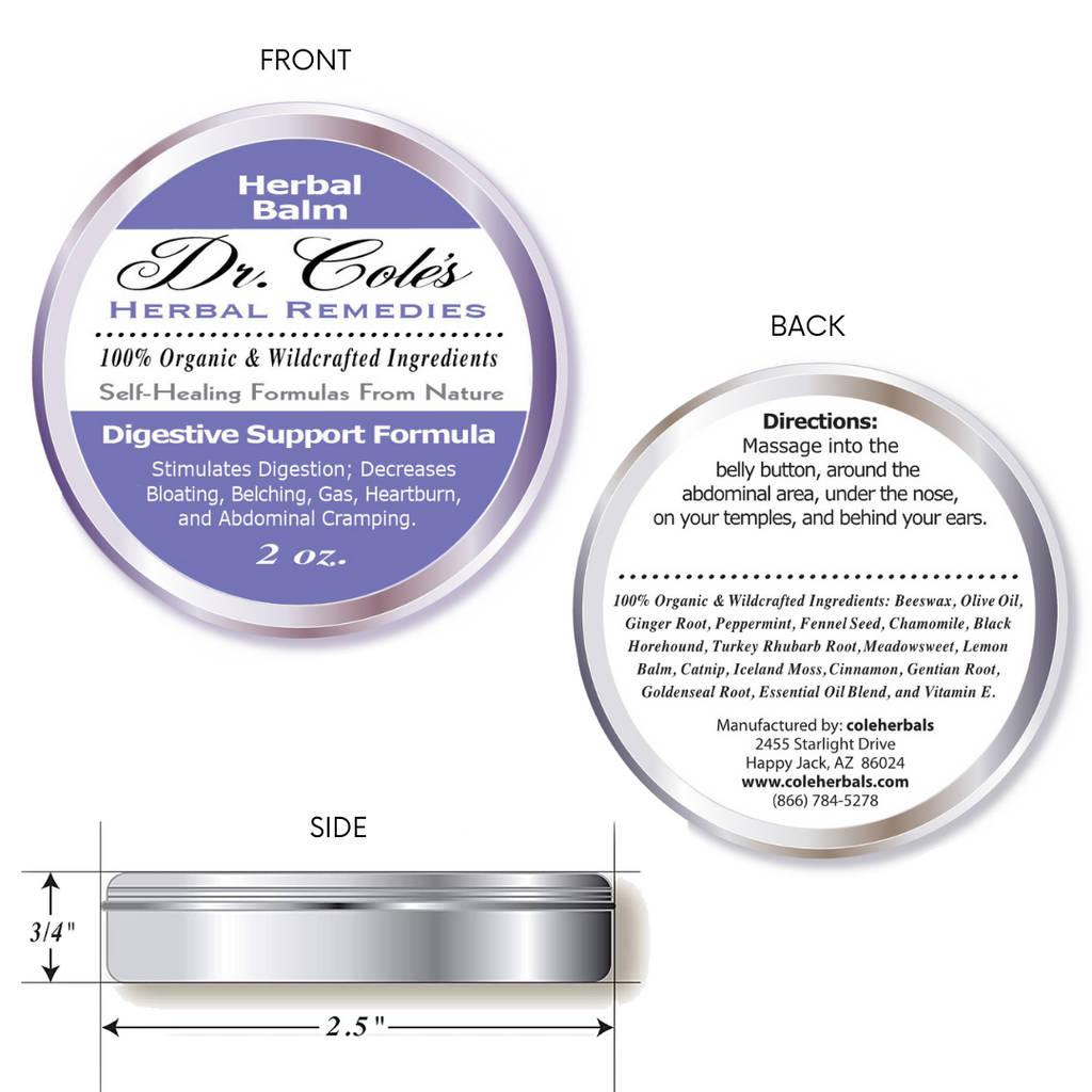 Dr. Cole's Organic Digestive Support Herbal Balm SixPak