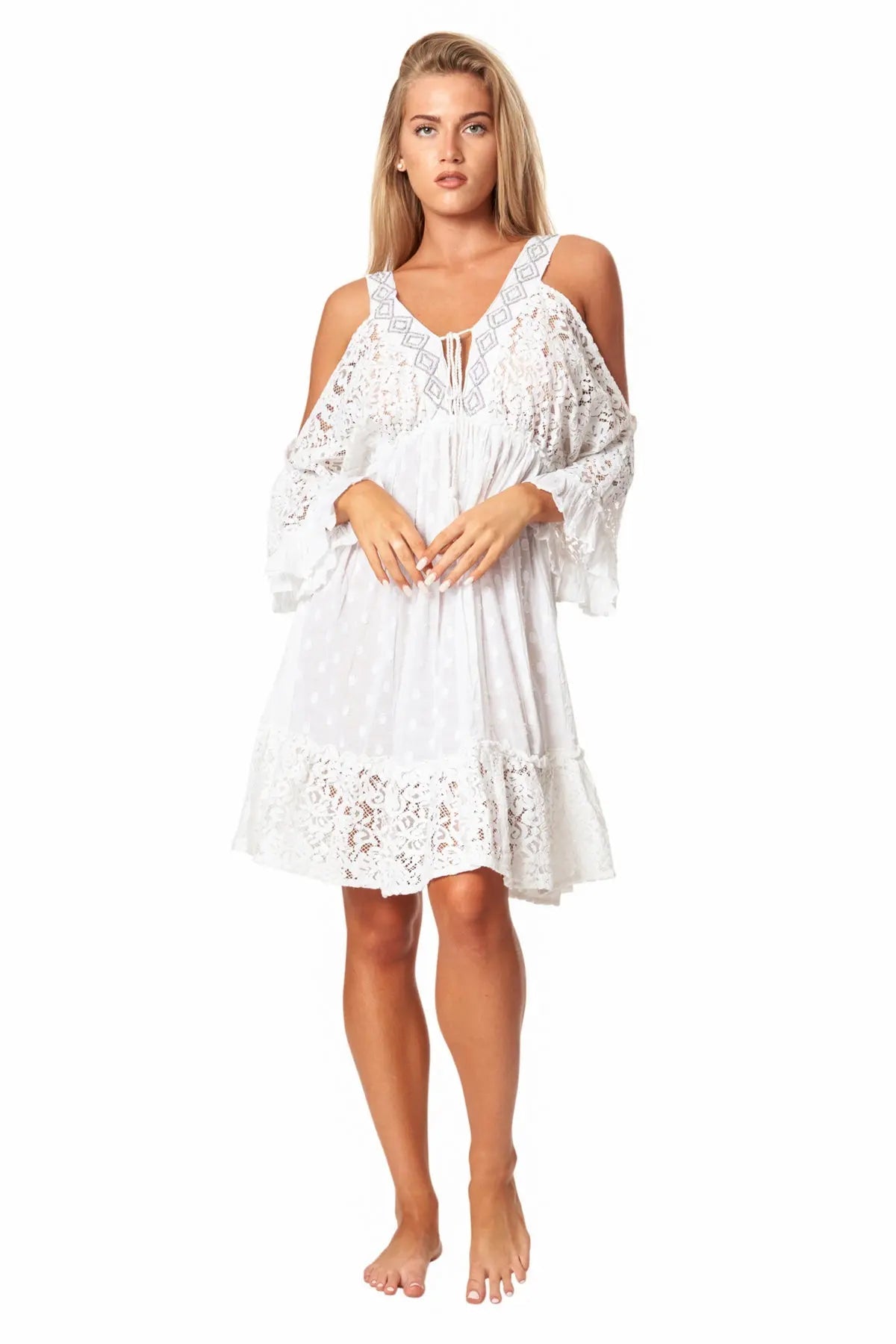 Cold Shoulder Casual Mini Dress