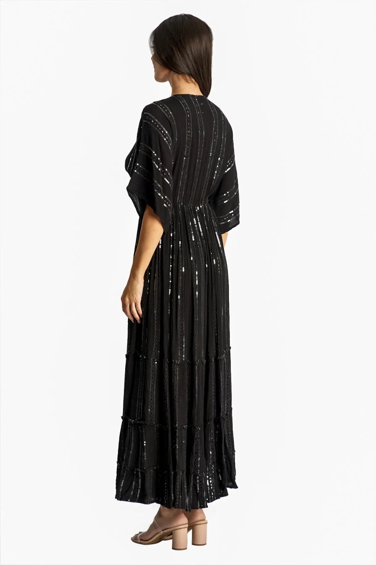 White embellished Maxi Resort Vacation Dress-4