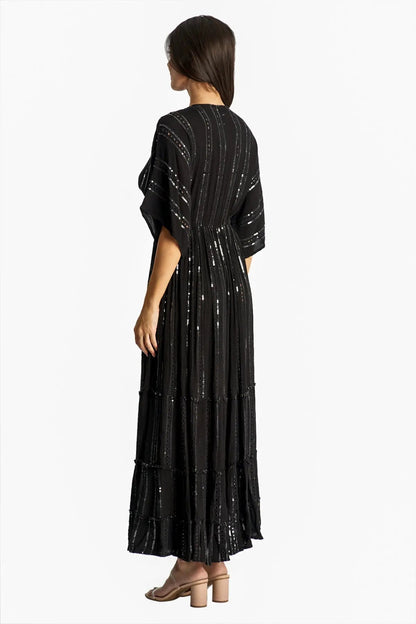 White embellished Maxi Resort Vacation Dress-4