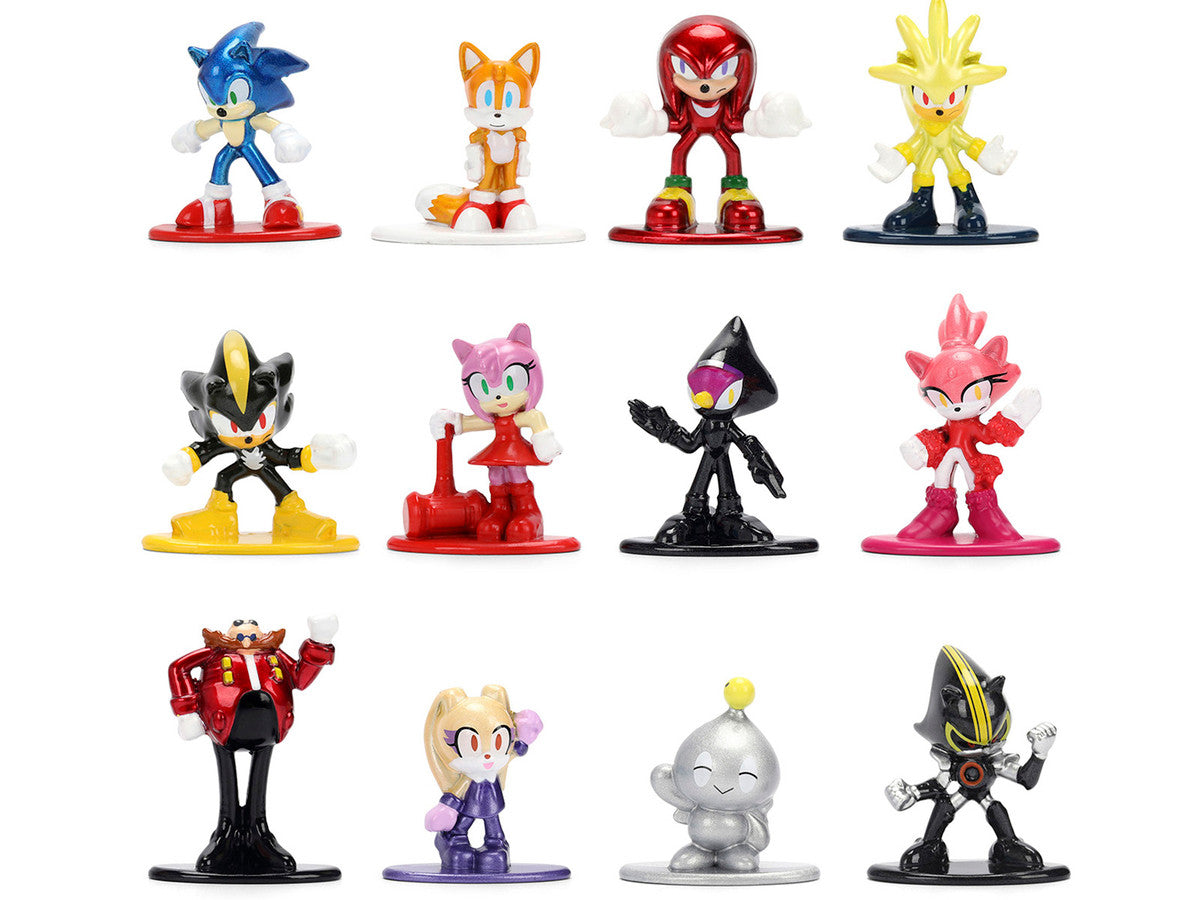 Set of 12 Diecast Figures "Sonic The Hedgehog" Video Games "Nano Metalfigs" Series Diecast Models by Jada