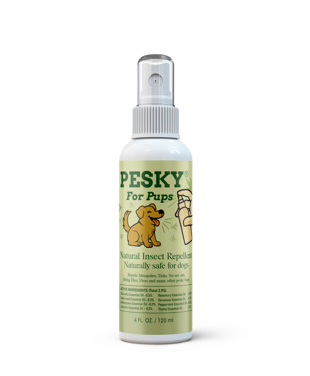 🐶 PESKY® for Pups Plant-Based Insect Deterrent Spray for Dogs 2oz