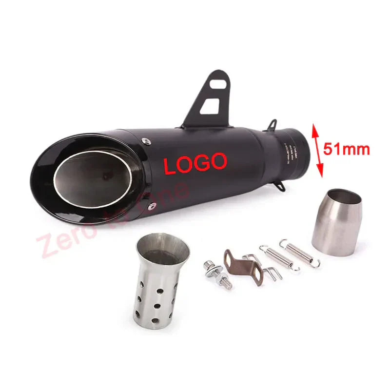 51Mm Universal Motorcycle Exhaust Sc Muffler Pipe With Db Killer
