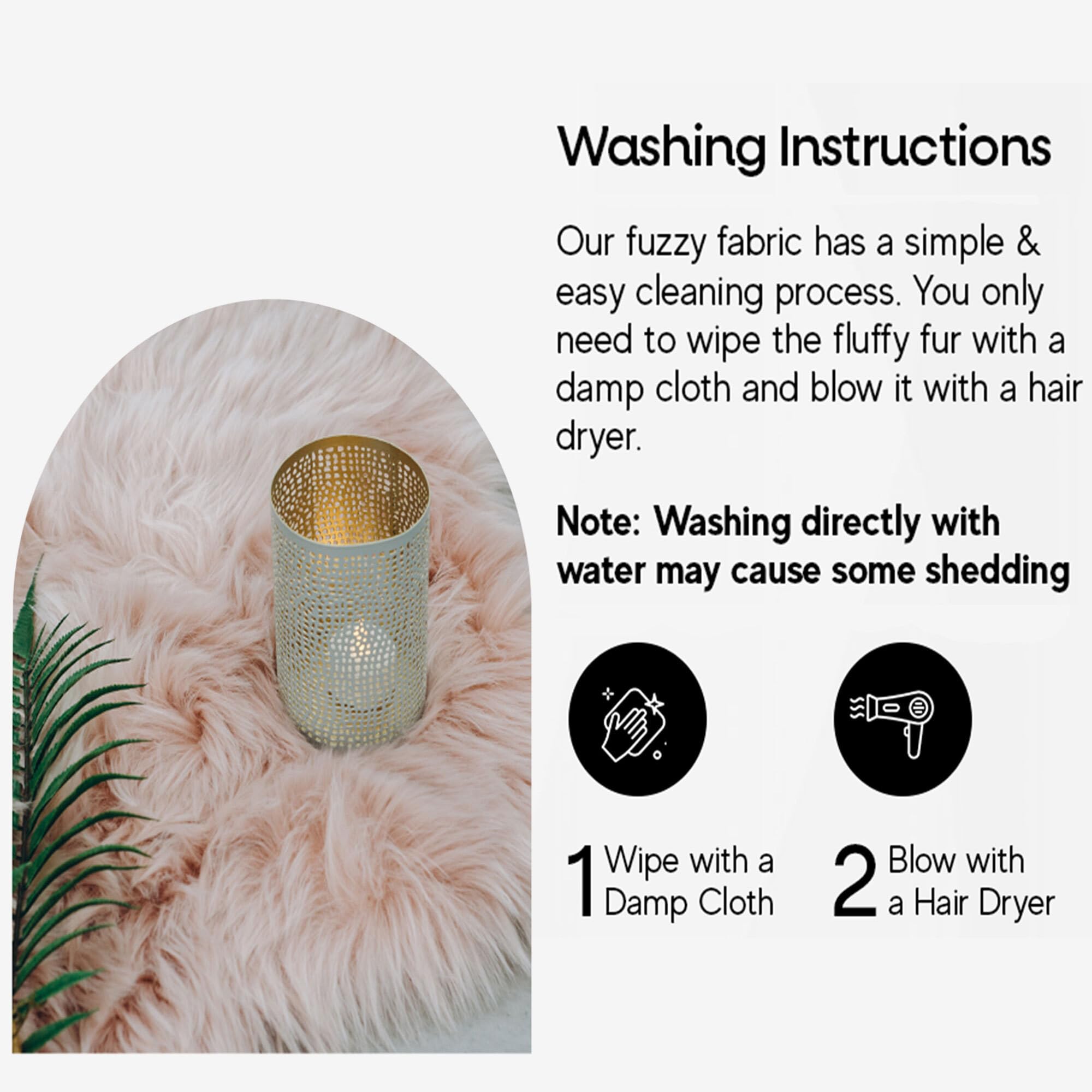 Faux Fur Fabric Squares | Baby Pink
