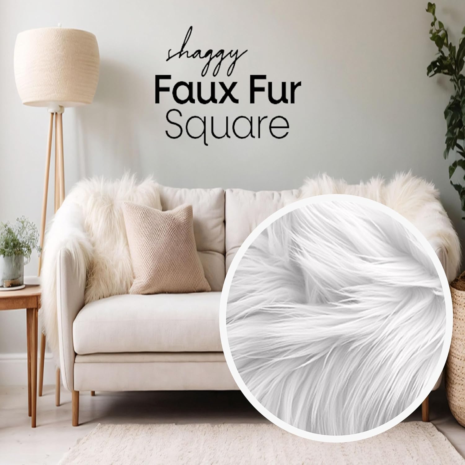 Faux Fur Fabric Squares | Baby Blue