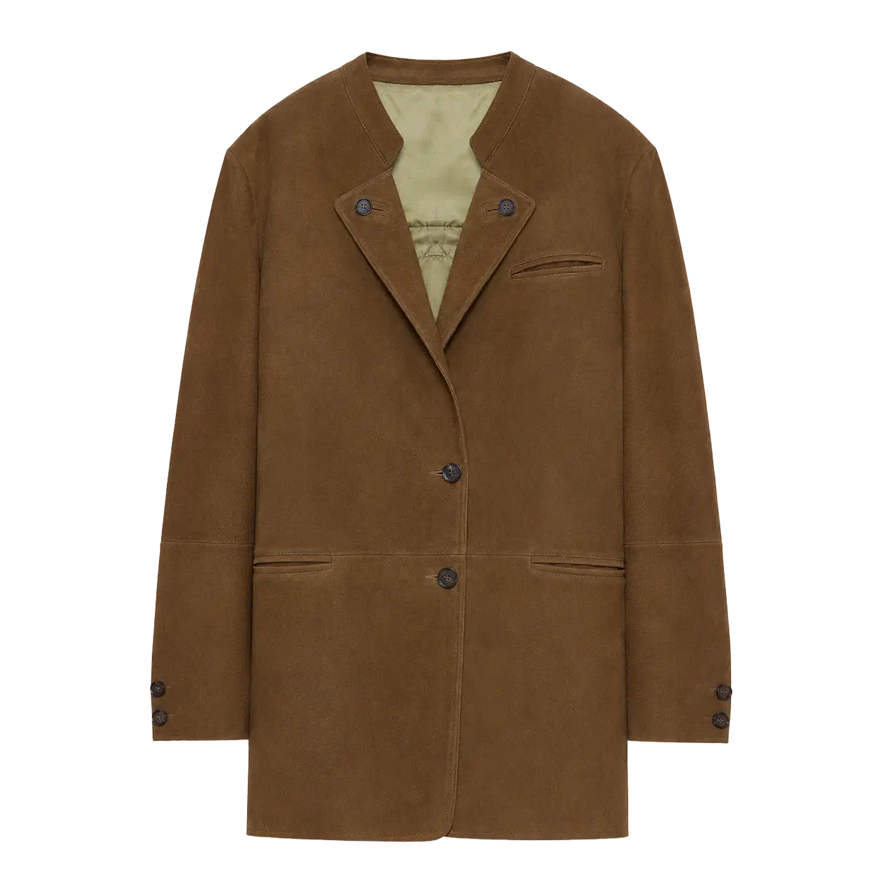 Vintage suede goatskin leather mid-length suit jacket "Bavaria"-0