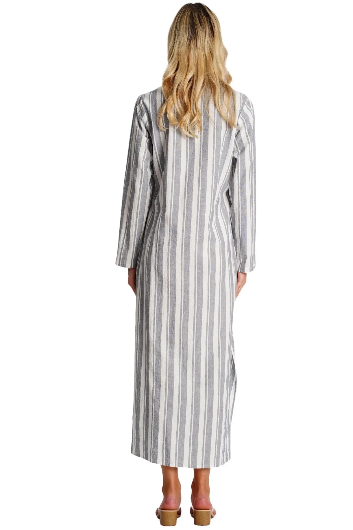 Striped Cotton Gauze Maxi Caftan-2