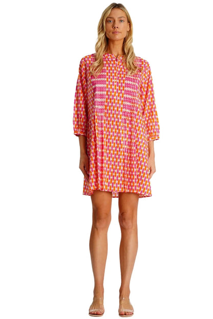 Front Pleated Shirt Dress-3