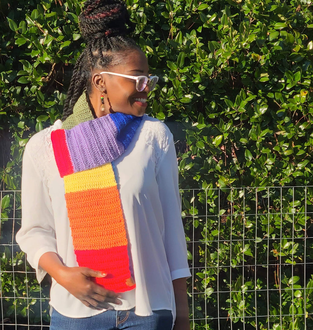 Blocked Rainbow Scarf