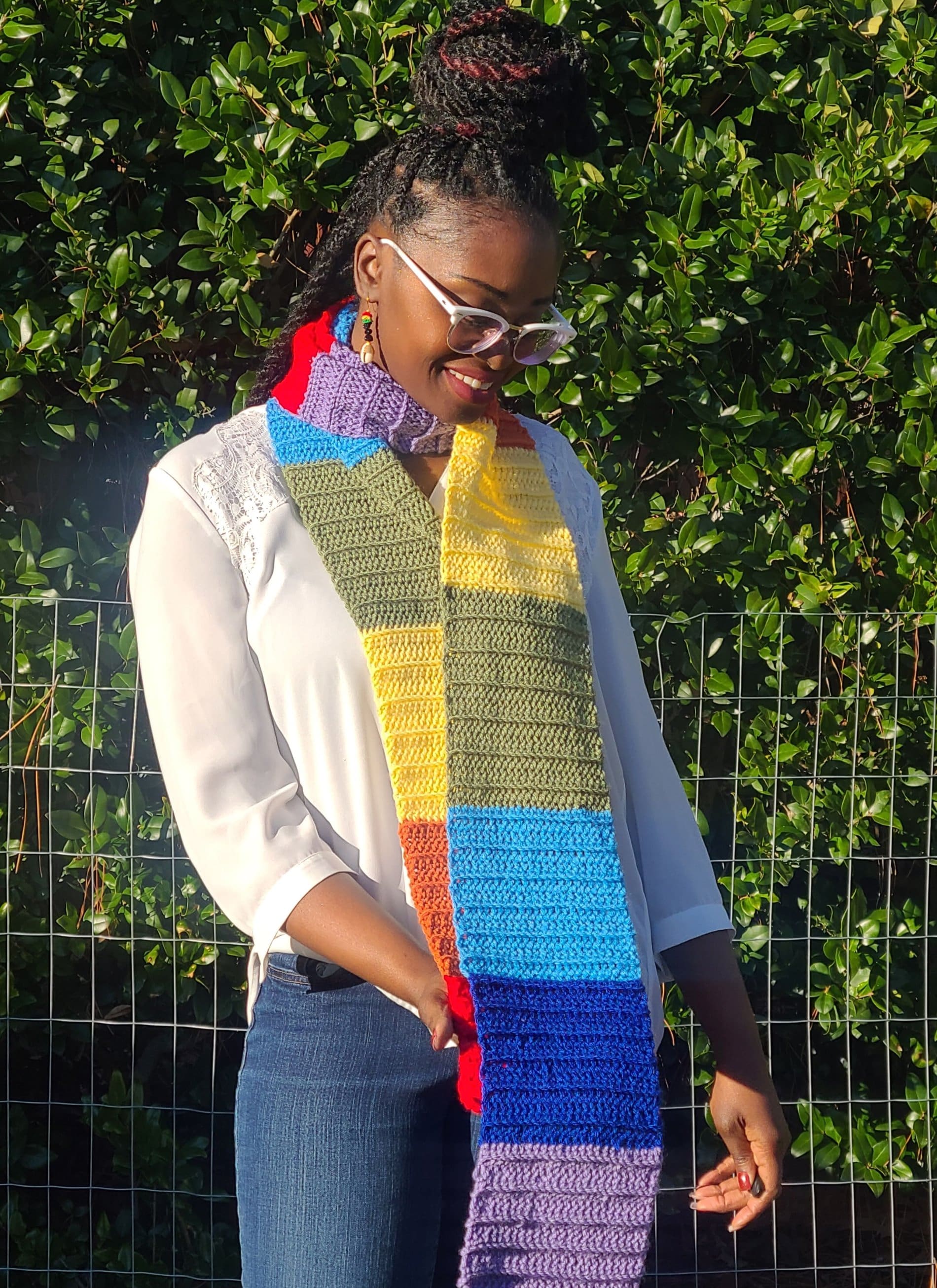 Blocked Rainbow Scarf