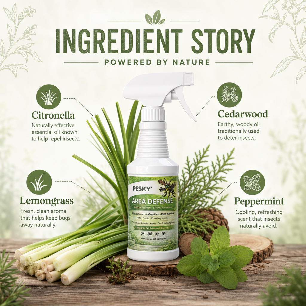 PESKY® Area Defense Spray Plant-Based Insect Deterrent for Outdoor Living Areas