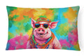 Hippie Animal Pig Throw Pillow