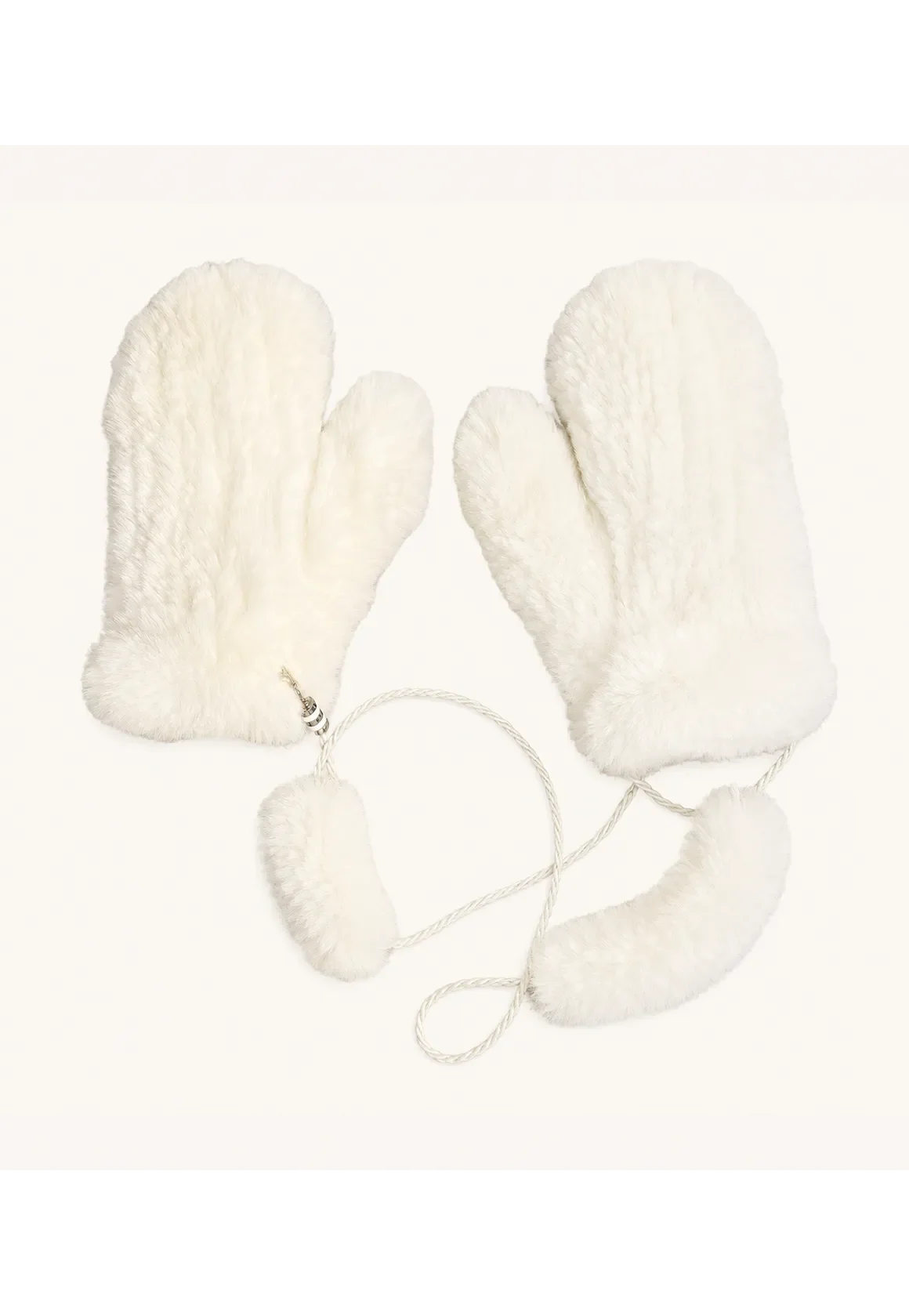 Firelady Fur Women's Rex Rabbit Fur Knitted Gloves – Soft Stretchy Winter Warm Windproof Mittens