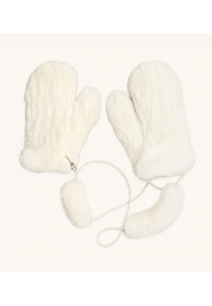 Firelady Fur Women's Rex Rabbit Fur Knitted Gloves – Soft Stretchy Winter Warm Windproof Mittens