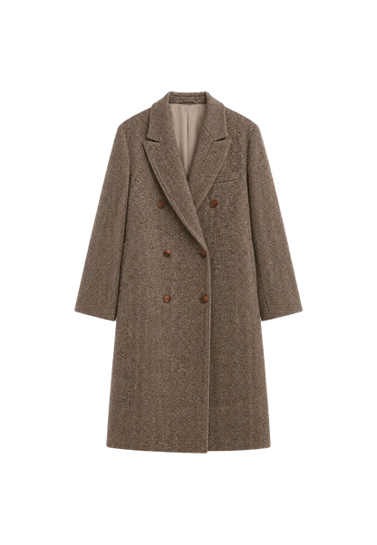 Fireladyfur Women's Italian Wool Herringbone Coat"Desert City"