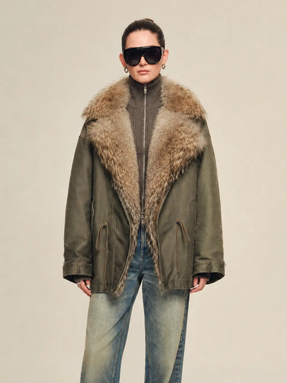 Firelady women's fur parka coat with two-tone Tuscan coyote fur collar, "Wilderness Parka"-2