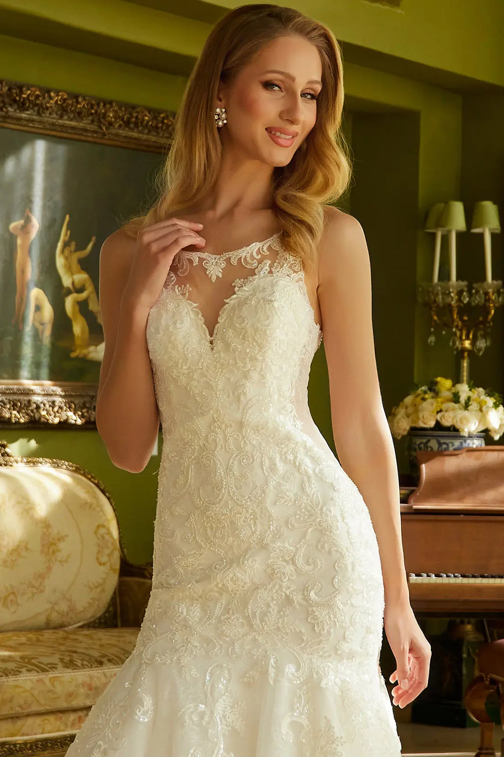 Sleeveless, Mermaid Silhouette Wedding Dress