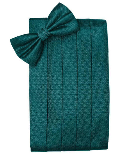 Set Herringbone Cummerbund & Bow Tie-42