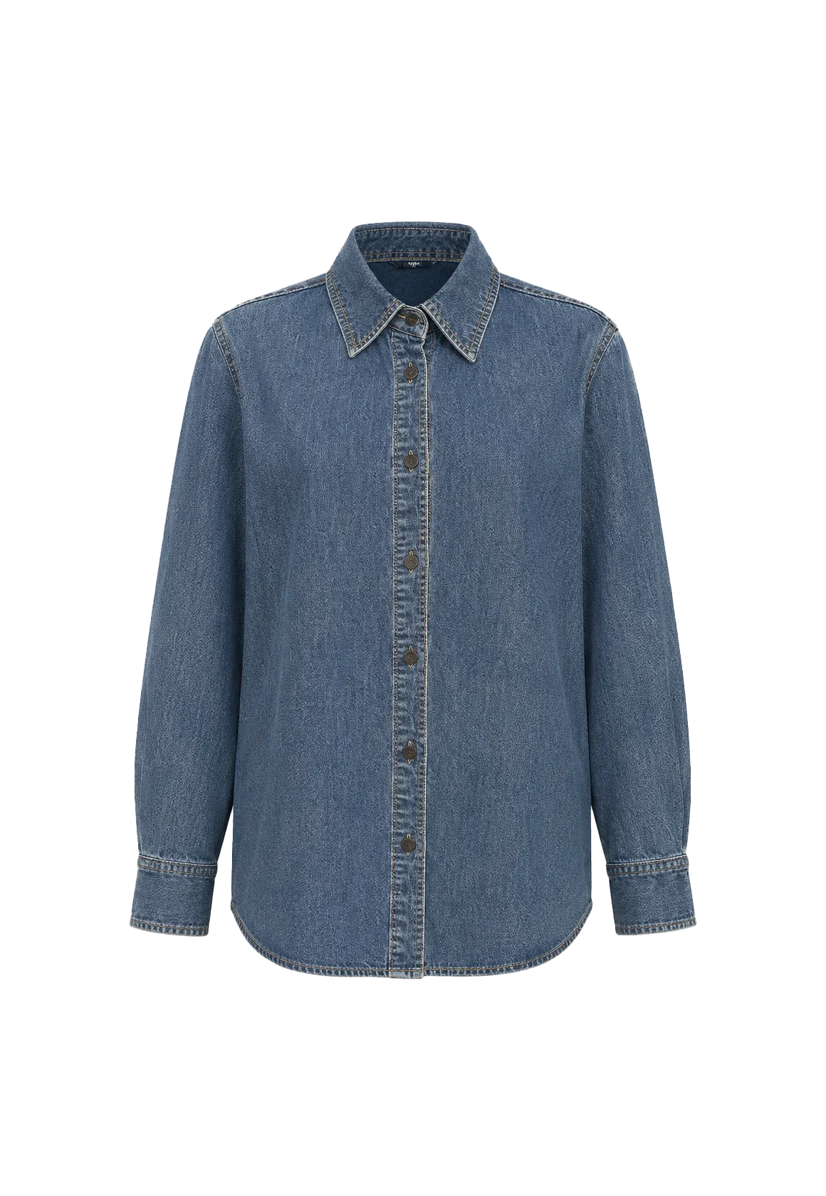 Italian imported BERTO denim classic old money style lapel shirt for women