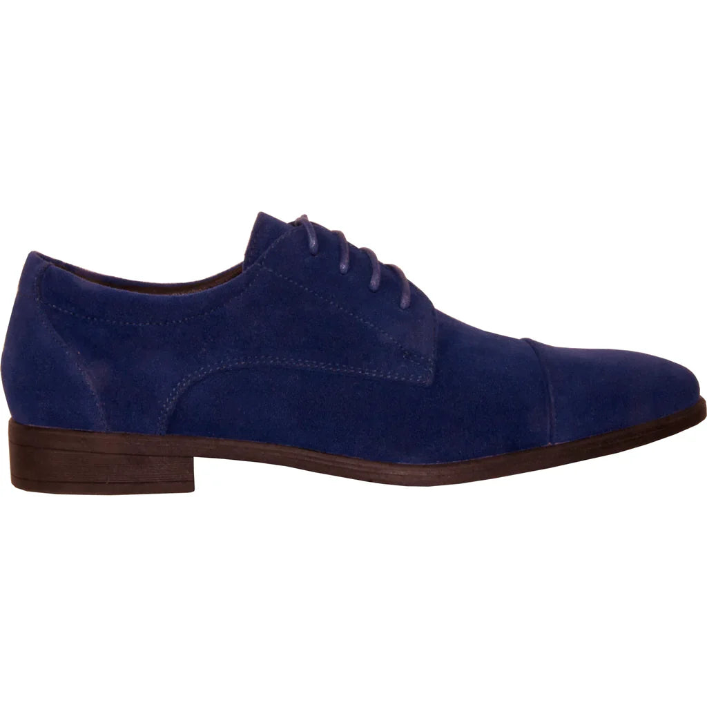 VANGELO Men Dress Shoe KING-4 Oxford Formal Tuxedo for Prom and Wedding Royal Blue