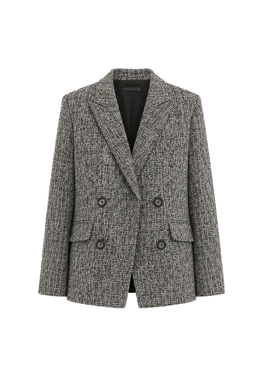"Long Night Meteor" Limited Edition Italian Imported Yarn Fashionable Chanel Style Tweed Suit Jacket-0