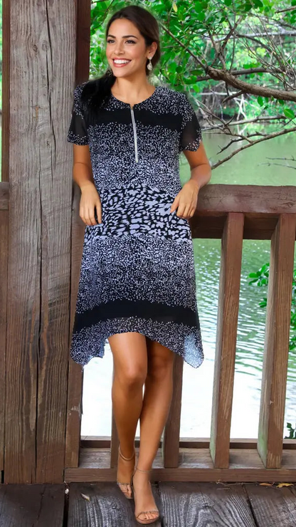 Black and White Animal Print Beach Dresses Wholesale-1
