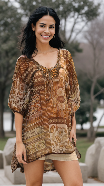 Beaded Kaftan to wear over a Swimsuit or Pair with Shorts for casual wear-0