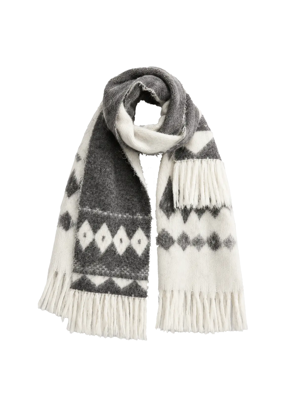 Nepal alpaca wool color clashing jacquard tassel scarf women winter warm shawl 190*27