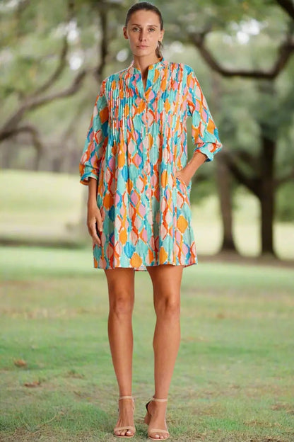 Pleated Mini Shirtdress-4