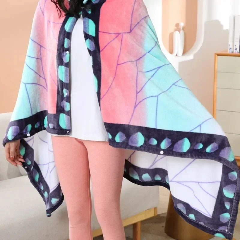 Anime-Inspired Wearable Blanket Shawl