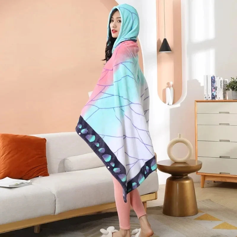 Anime-Inspired Wearable Blanket Shawl