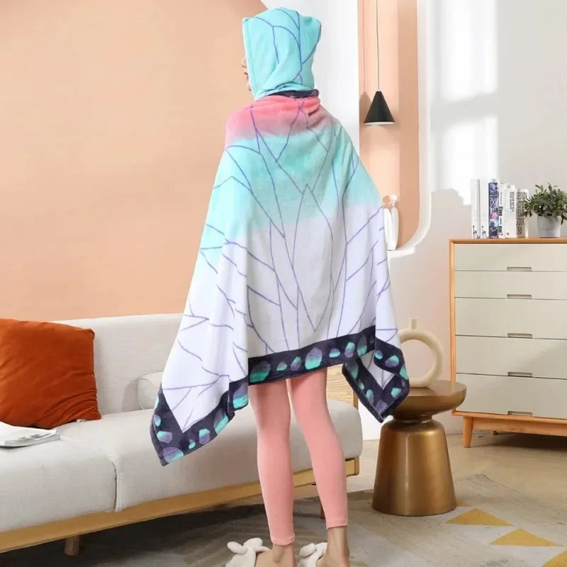 Anime-Inspired Wearable Blanket Shawl