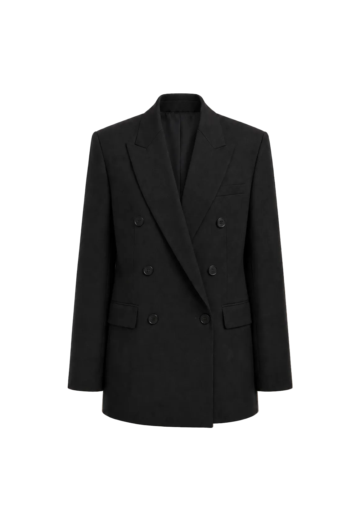 THE ARTM Women's Double-Breasted Wool Blazer - Peak Lapel Tuxedo Jacket-3