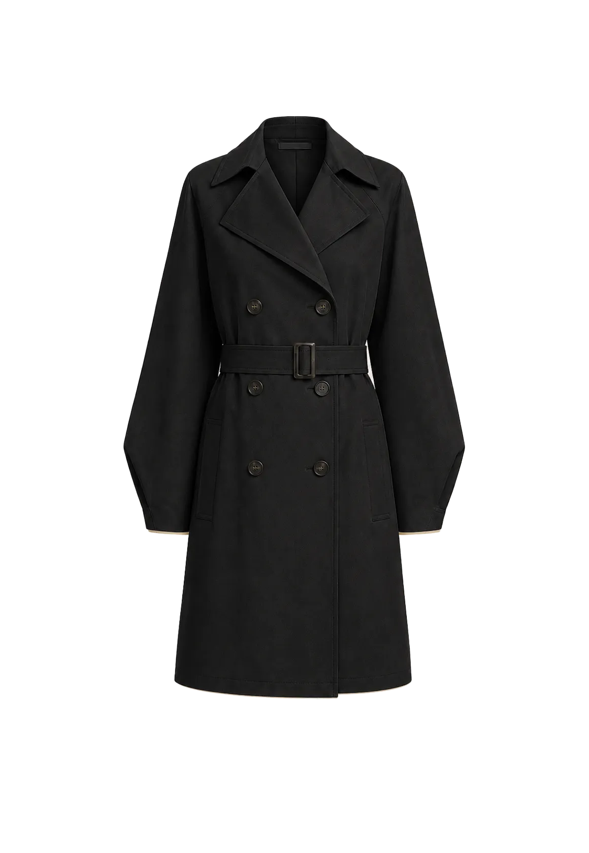 THE ARTM Women's Oversized Trench Coat - Double Breasted Wool Blend with Belt-3